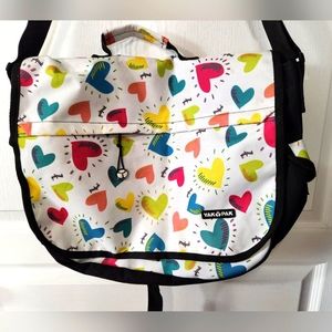 Yak Pak hearts messenger bag